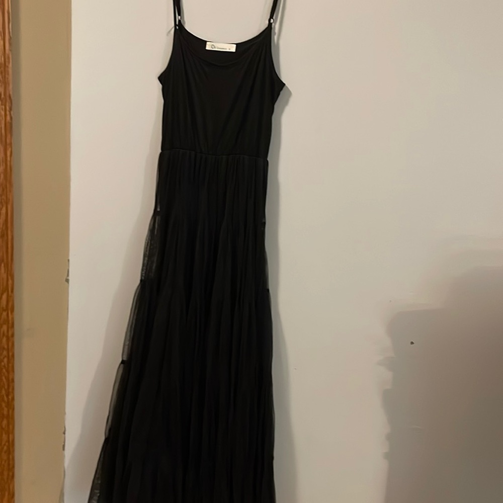 Melody o2 collection Full Tulle Slip Adjustable Straps Black new